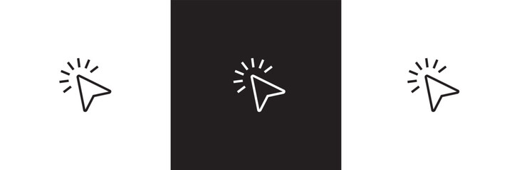 Mouse cursor click  icon isolated on white and black background . vector illustration. EPS 10