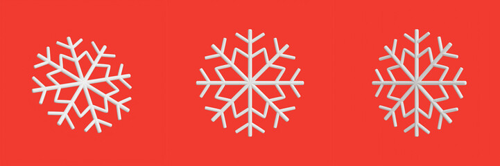 Set of Snow Particle Christmas Decoration 3D Illustration Isolated