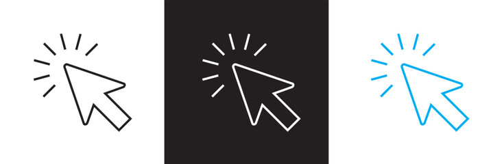 Mouse cursor click  icon isolated on white and black background . vector illustration. EPS 10