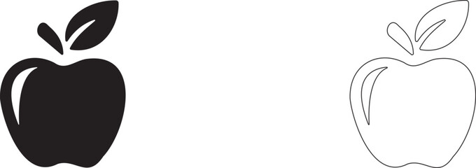 Apple vector icon. Sign of proper nutrition. Isolated fruit.