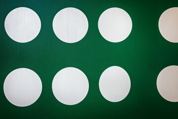 Abstract emerald green and white retro 70s overlapping shapes watercolor concept texture