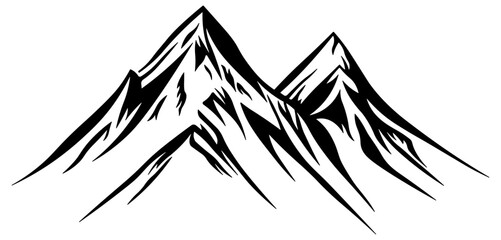 black silhouette of a mountain without background