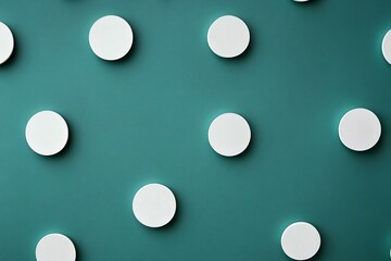 Abstract emerald green and white retro 70s overlapping shapes watercolor concept texture
