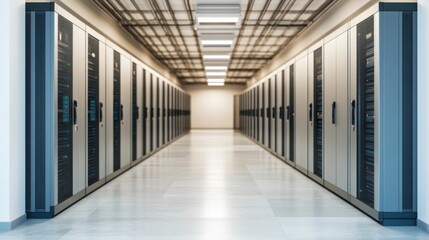 Skilled Electricians Expertly Installing Wiring Systems Inside a New Modern Office Building with Deep Depth of Field