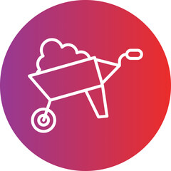 Wheelbarrow Vector Icon Style