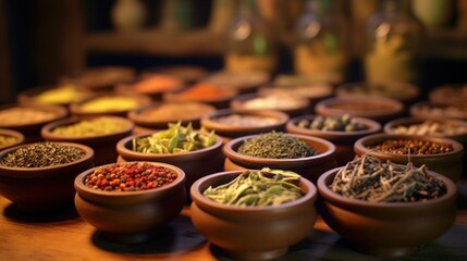 Fototapeta premium Assortment of Spices in Bowls