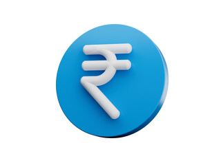 Indian rupee icon isolated. Illustration of rupee icon. Indian money. Financial currency blue symbol 3d illustration
