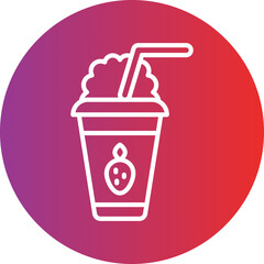 Strawberry Milkshake Vector Icon Style