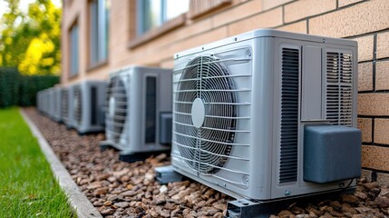 Air source heat pump installed outside