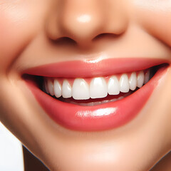 치아가 드러나게 환한 미소