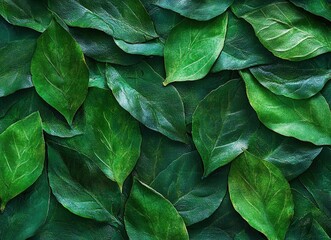 Lush green leaves arranged in a beautiful pattern.