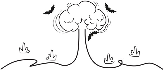 bat theme - illustration of  wildlife