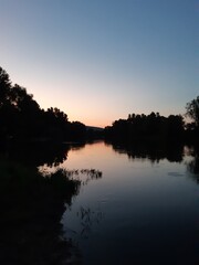 Sunset over the river