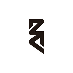 letters zc vertical logo simple geometric logo vector