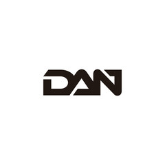 letters dan simple linked geometric logo vector