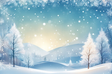 Fototapeta premium Background - snowy trees