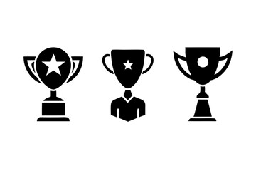 Set of Trophy icon logo vector template, Education icon concepts, Creative design on white background.