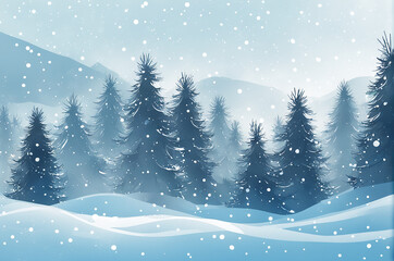 Obraz premium background - pine trees in the winter snow