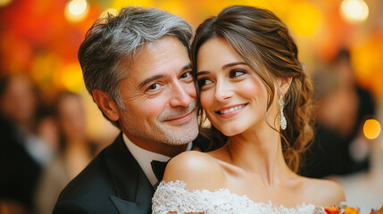Photo of a bride and groom at a wedding