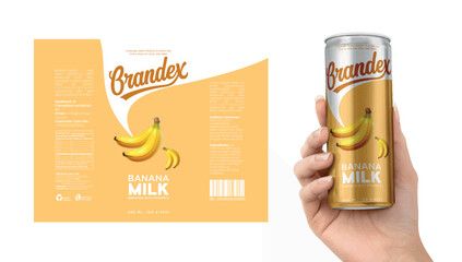 Flavoured Milk Can  packaging design - eps 
