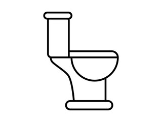 Toilet editable stroke outline icon isolated on white background flat vector illustration.