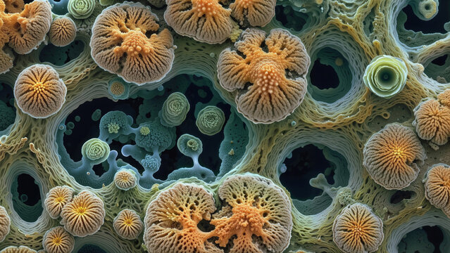 picturesque mold fungi under a microscope