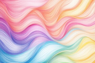 Obraz premium Abstract background with pastel rainbow colors, soft waves of color in the shape of hair