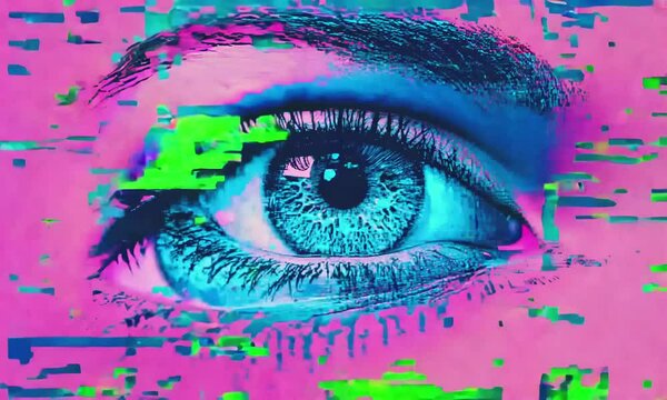 eye in dynamic glitch effects