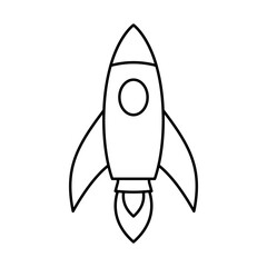 Rocket launched icon. Space travel. Start up Business concept. Creative idea symbol. Rocket ship launched to space.