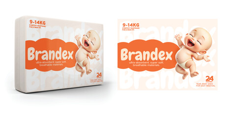 Baby Diapers packaging design - eps 