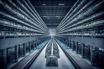 Naklejka premium A modern warehouse automation system