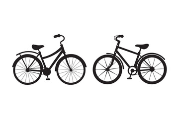 Obraz premium Bicycle silhouette vector illustration, Bicycle logo silhouette, Bicycle silhouette Vector 