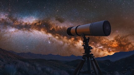 A space telescope observing the Milky Way on a starry night,