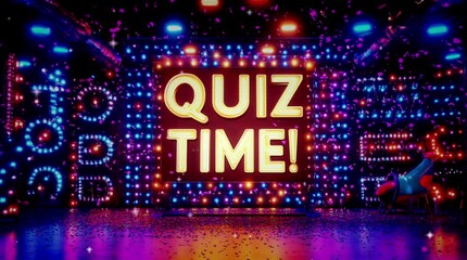 quiz time podium with a spotlight. podium quiz time 