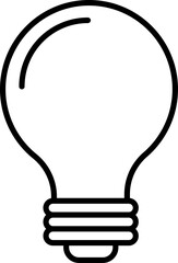 Light Bulb line icon, isolated on white background. Idea sign, solution, thinking concept. Lighting Electric lamp, electricity, shine, shiny. Flat style for graphic design, logo, web site, UI.