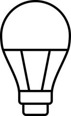 Light Bulb line icon, isolated on white background. Idea sign, solution, thinking concept. Lighting Electric lamp, electricity, shine, shiny. Flat style for graphic design, logo, web site, UI.