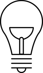 Light Bulb line icon, isolated on white background. Idea sign, solution, thinking concept. Lighting Electric lamp, electricity, shine, shiny. Flat style for graphic design, logo, web site, UI.