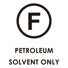 Petroleum Solvent Only Care Label Icon Technical Drawing

