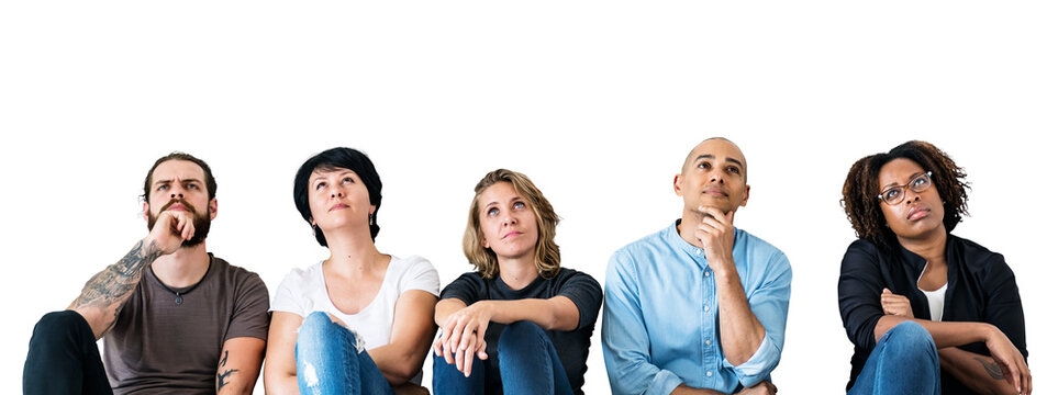 Diverse people png element, transparent background