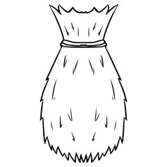 a bundle of straw illustration hand drawn outline vector