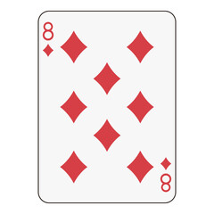 Eight of Diamonds Playing Card - Professional Card Game Design
