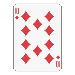 Ten of Diamonds Playing Card - Standard Card Game Design
