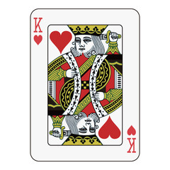 King of Hearts Playing Card - Traditional Card Game Design
