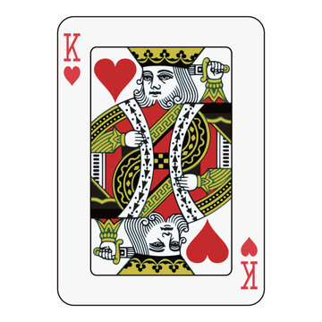 King of Hearts Playing Card - Traditional Card Game Design
