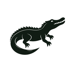 Crocodile silhouette vector style with white background