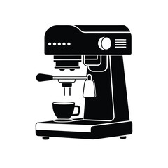 espresso machine silhouette vector black on white