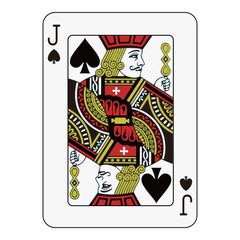 Jack of Spades Playing Card - Traditional Face Card Design
