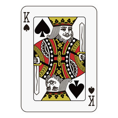 King of spades playing card, classic face card design with traditional details.
