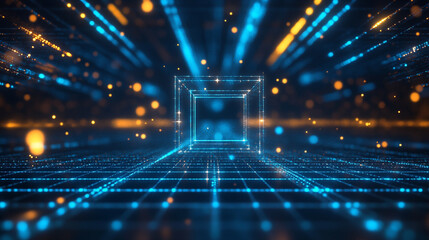 technology background. graphic abstract design. For creative banner, poster, template website, book, Blue technology background and abstract digital tech circle.copy space.