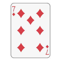Seven of Diamonds Playing Card - Standard Card Game Design
